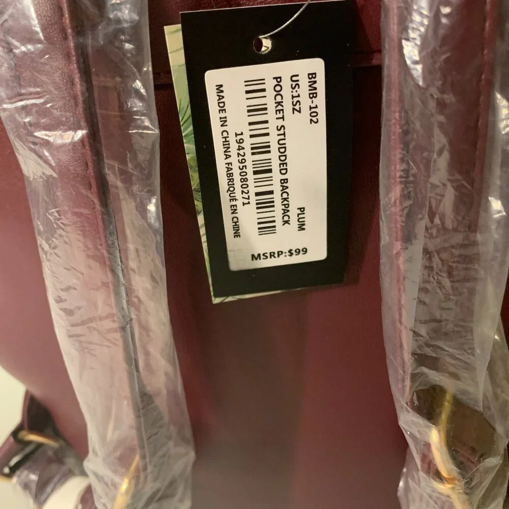 Badgley Mischka Burgundy Backpack NWT